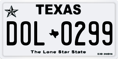 TX license plate DOL0299