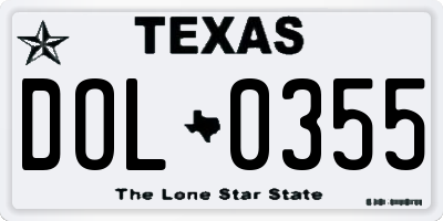 TX license plate DOL0355