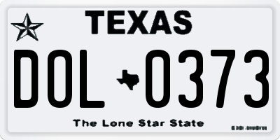 TX license plate DOL0373