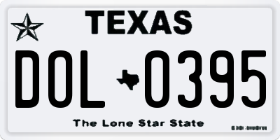 TX license plate DOL0395