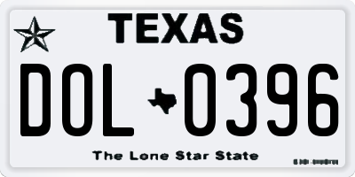 TX license plate DOL0396