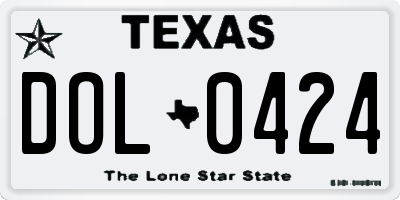TX license plate DOL0424