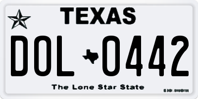 TX license plate DOL0442
