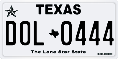 TX license plate DOL0444