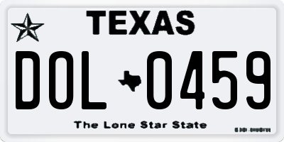 TX license plate DOL0459