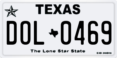 TX license plate DOL0469