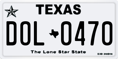 TX license plate DOL0470