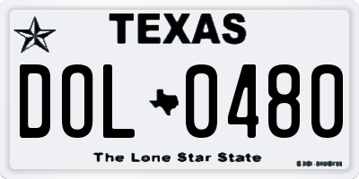 TX license plate DOL0480