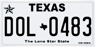 TX license plate DOL0483