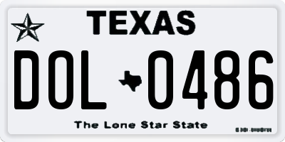 TX license plate DOL0486
