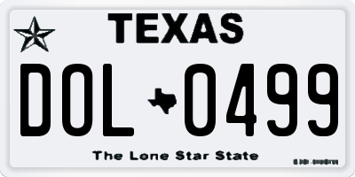 TX license plate DOL0499