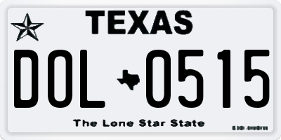 TX license plate DOL0515