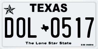 TX license plate DOL0517