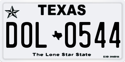 TX license plate DOL0544