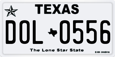 TX license plate DOL0556