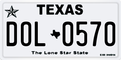 TX license plate DOL0570