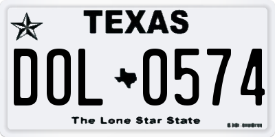 TX license plate DOL0574