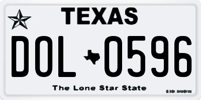 TX license plate DOL0596