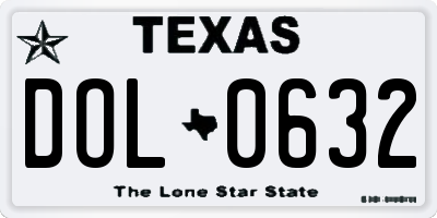 TX license plate DOL0632