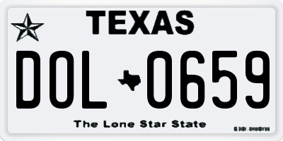 TX license plate DOL0659
