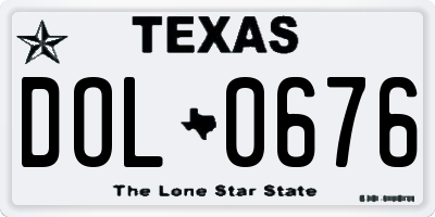 TX license plate DOL0676