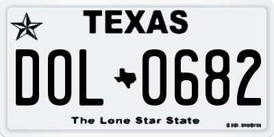 TX license plate DOL0682