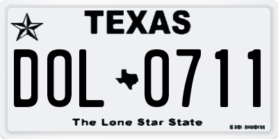 TX license plate DOL0711