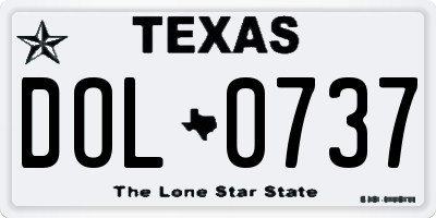 TX license plate DOL0737