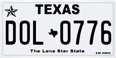 TX license plate DOL0776
