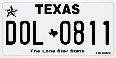 TX license plate DOL0811