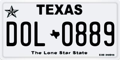 TX license plate DOL0889