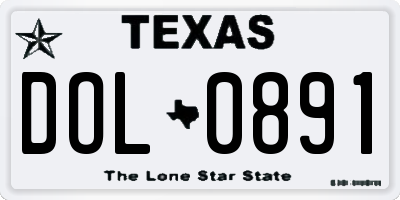 TX license plate DOL0891