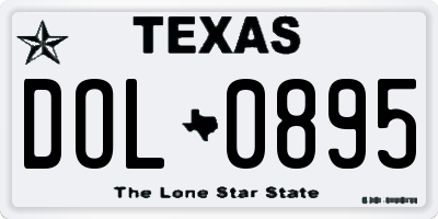 TX license plate DOL0895