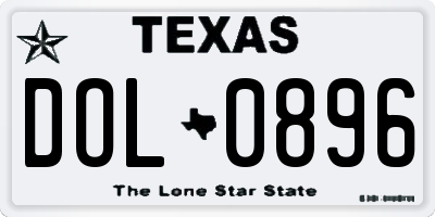 TX license plate DOL0896