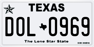 TX license plate DOL0969