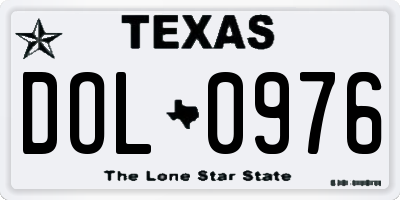 TX license plate DOL0976