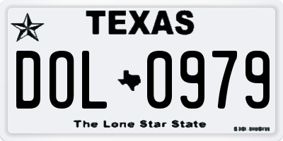 TX license plate DOL0979