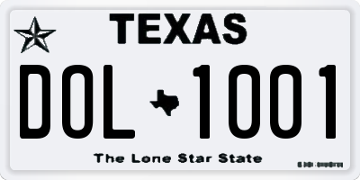 TX license plate DOL1001