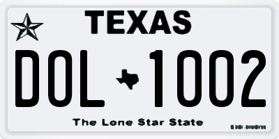 TX license plate DOL1002