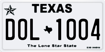 TX license plate DOL1004