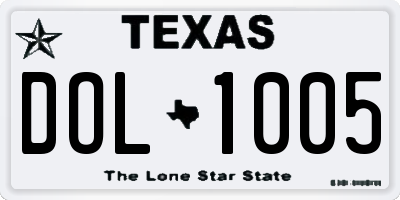 TX license plate DOL1005