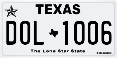 TX license plate DOL1006