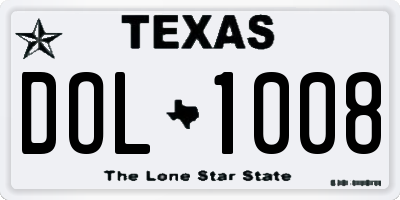 TX license plate DOL1008