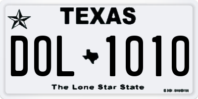 TX license plate DOL1010