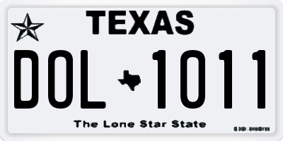 TX license plate DOL1011