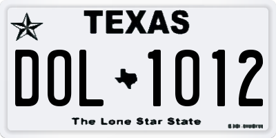 TX license plate DOL1012