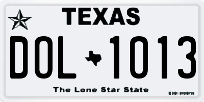 TX license plate DOL1013