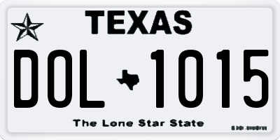 TX license plate DOL1015