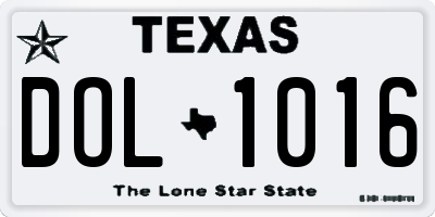 TX license plate DOL1016