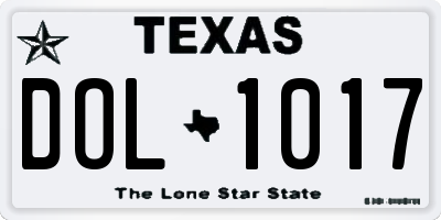 TX license plate DOL1017